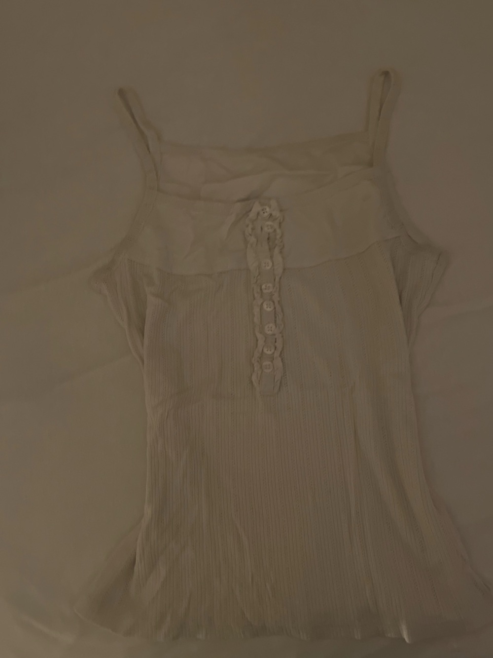100% Cotton Cream Button-Front Tank Top